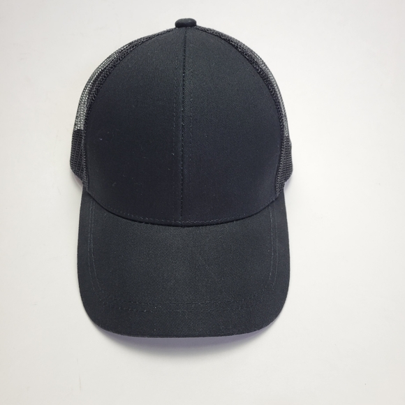 Pony Tail Black Trucker Hat Ball Cap - Picture 2 of 9